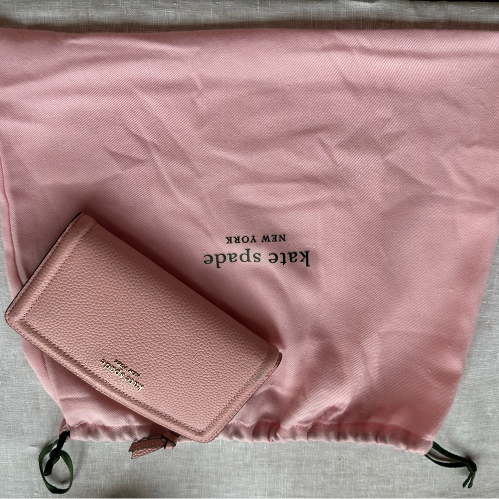 Kate Spade Lena Continental Pink Pebbled Leather Zip Wallet Large. 
Dust bag. - Picture 3 of 7